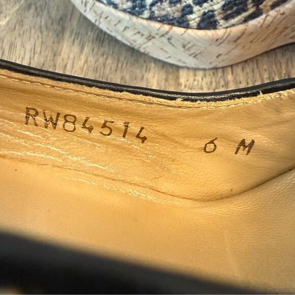 Stuart Weitzman Women’s Raffia Leopard Chetah Leather Cork Wedge Pumps Size 6 - Picture 8 of 10